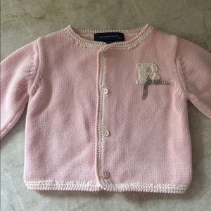 Burberry pink cardigan baby 6 months